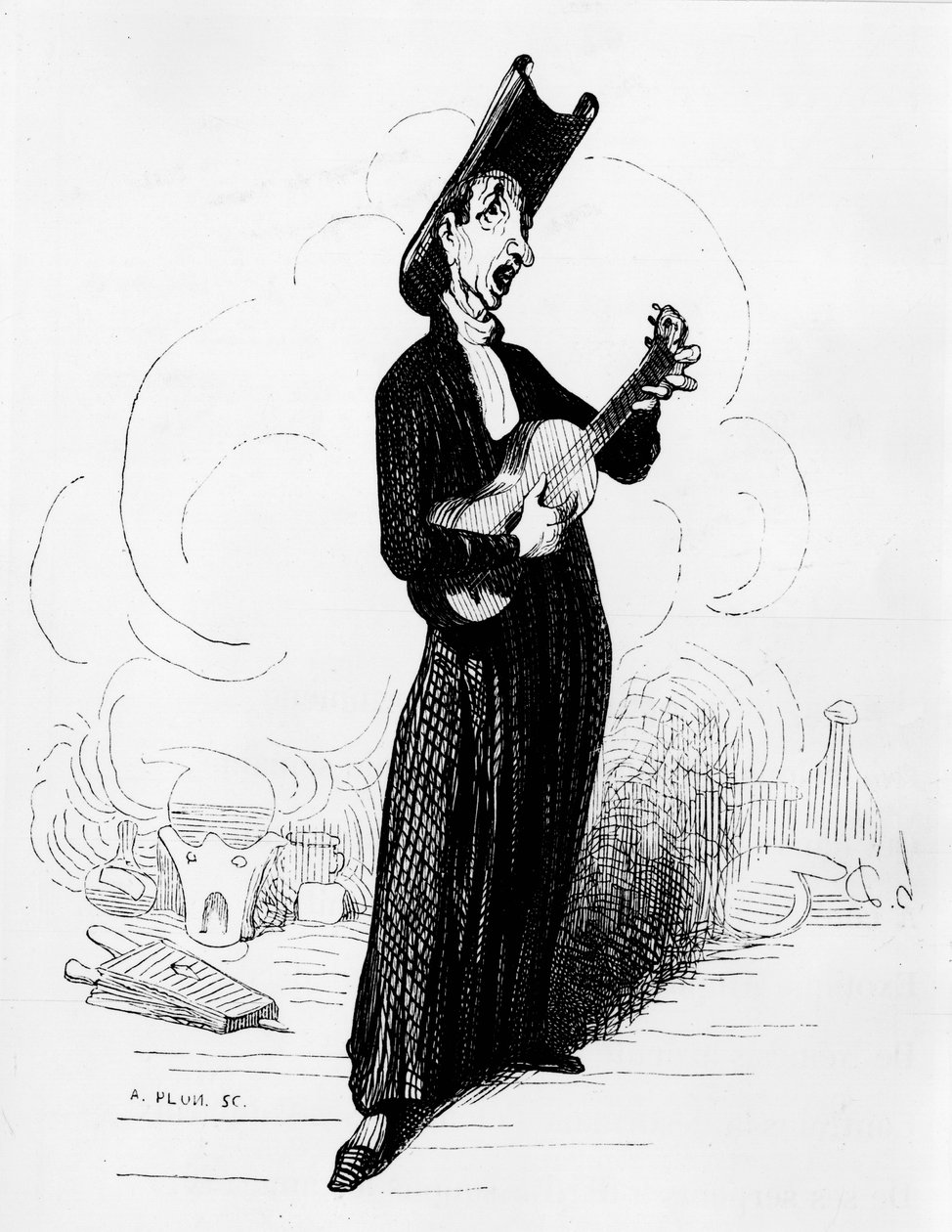 Humorná kresba Mathieu Joseph Bonaventure Orfila (1787-1853) (rytina) od Honoré Daumier
