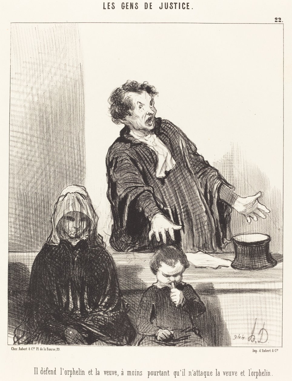 Brání sirotka a vdovu, pokud... od Honoré Daumier