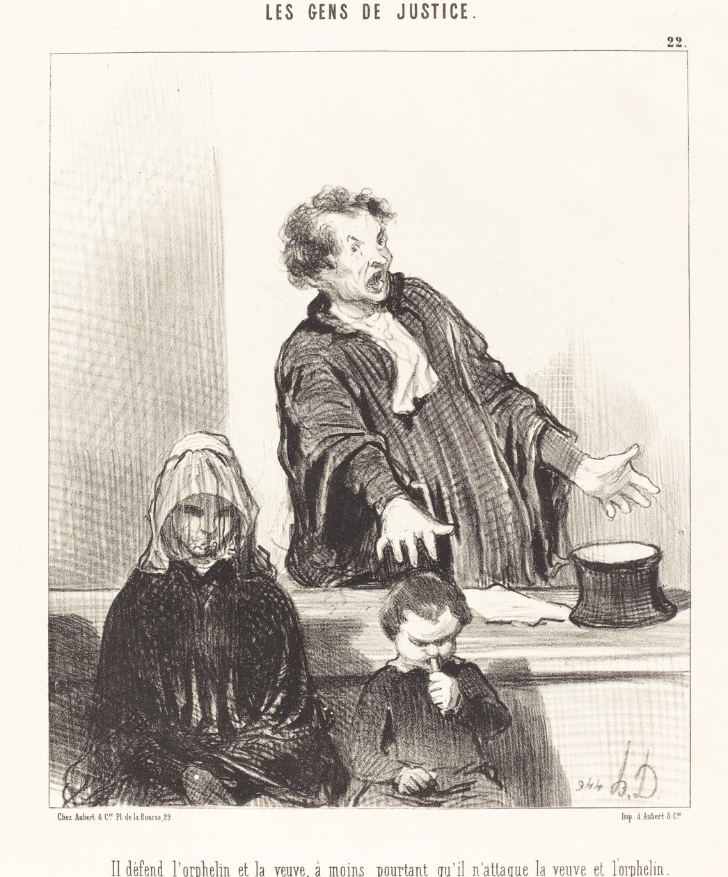Brání sirotka a vdovu, pokud... od Honoré Daumier