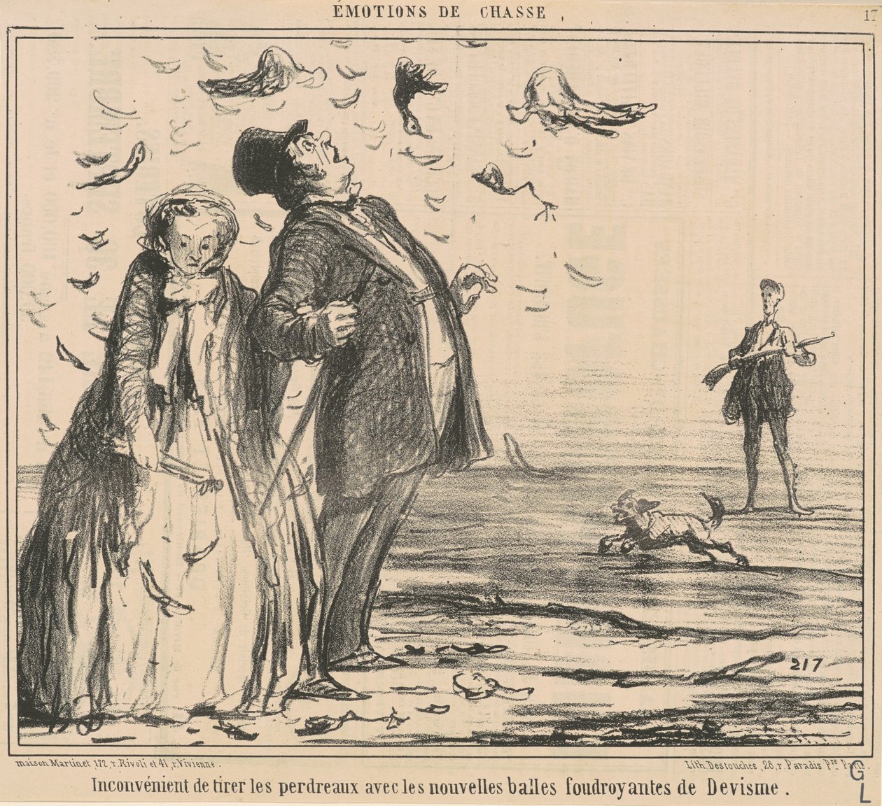 Nevýhoda tahání koroptví... od Honoré Daumier