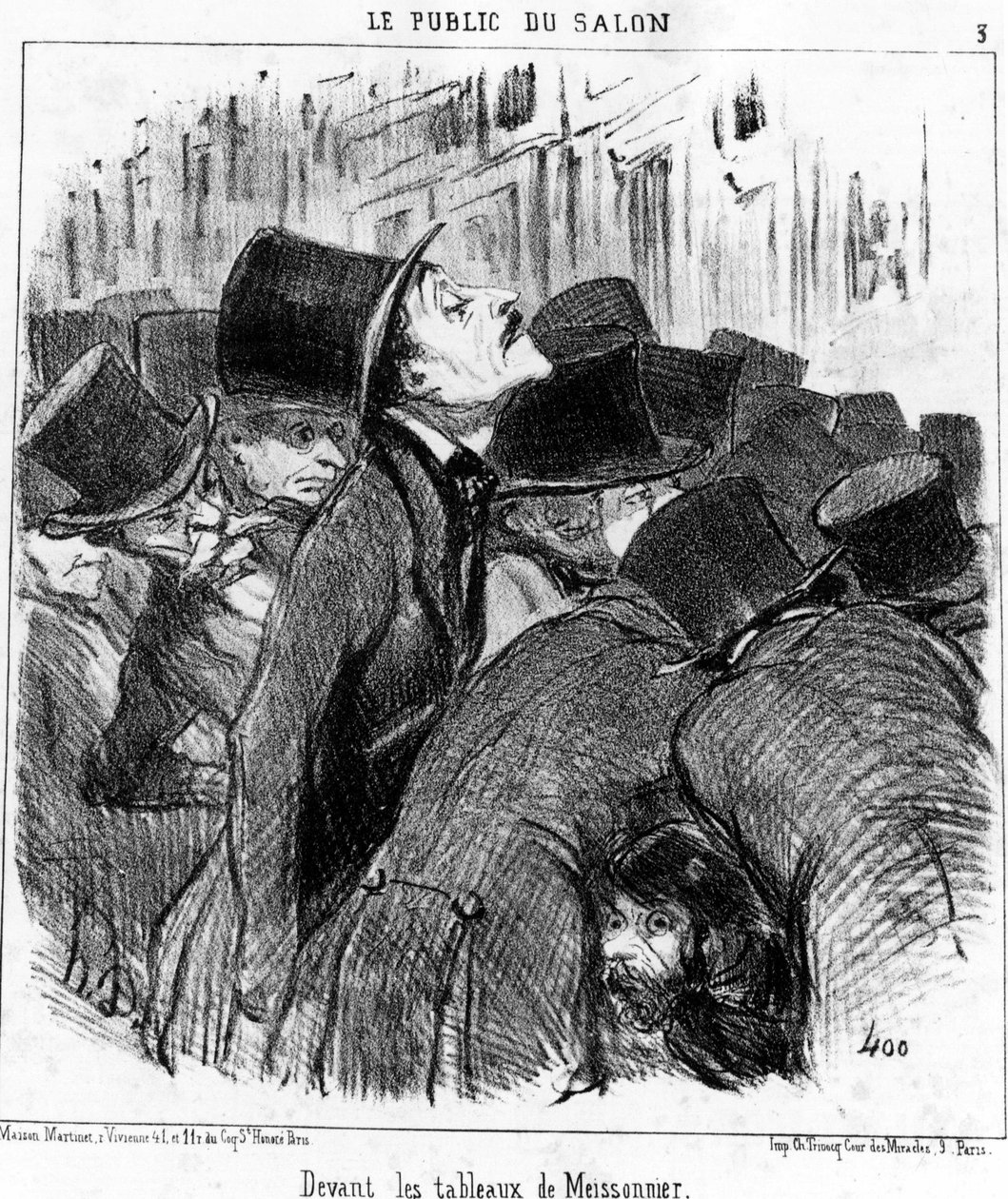 Před Meissonnierovými obrazy z kresleného seriálu Honore Daumiera (1808-1879) "Obrazy a salony". "Charivari" od Honoré Daumier