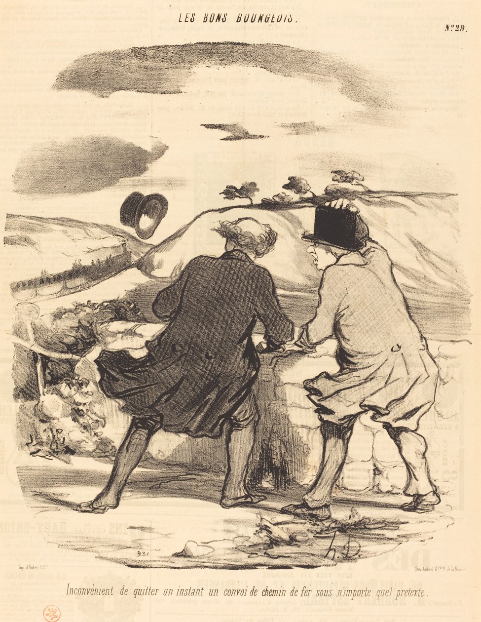 Nevýhoda opuštění železničního konvoje... od Honoré Daumier