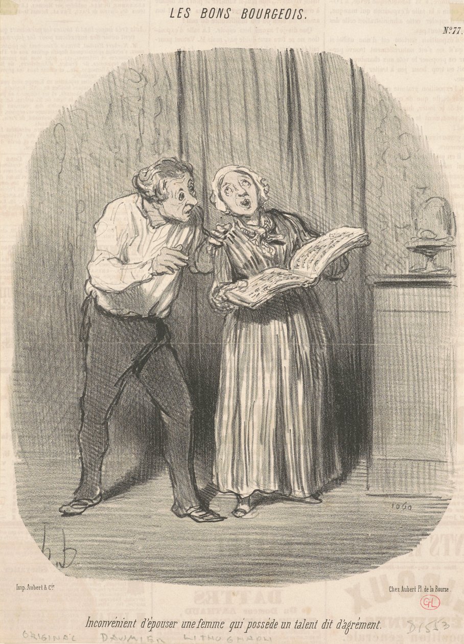 Nevýhoda vzít si ženu, která má talent pro potěšení od Honoré Daumier