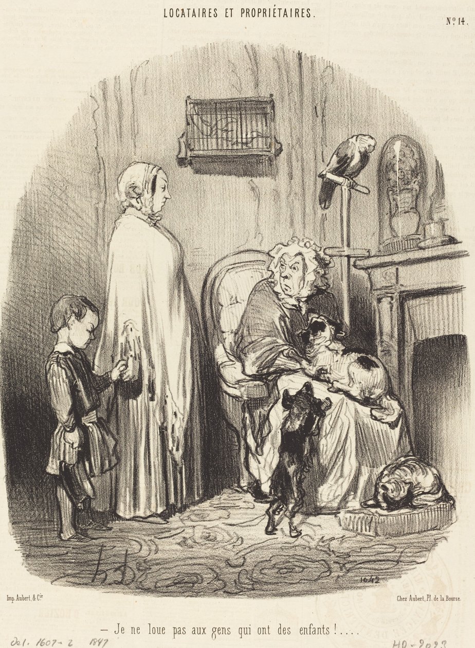 Nepronajímám lidem, kteří mají děti! od Honoré Daumier