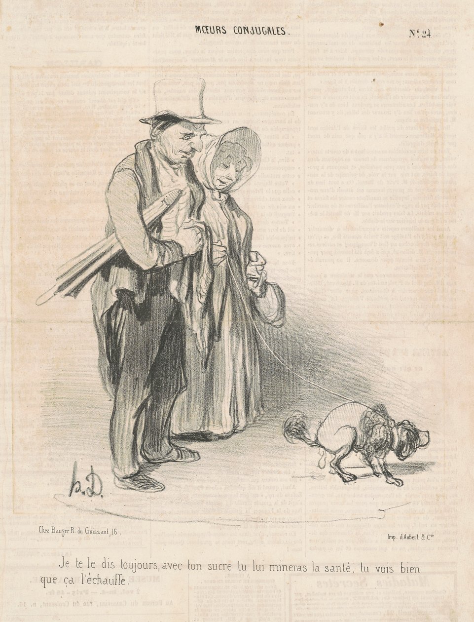 Vždycky ti říkám, s tvým cukrem... od Honoré Daumier