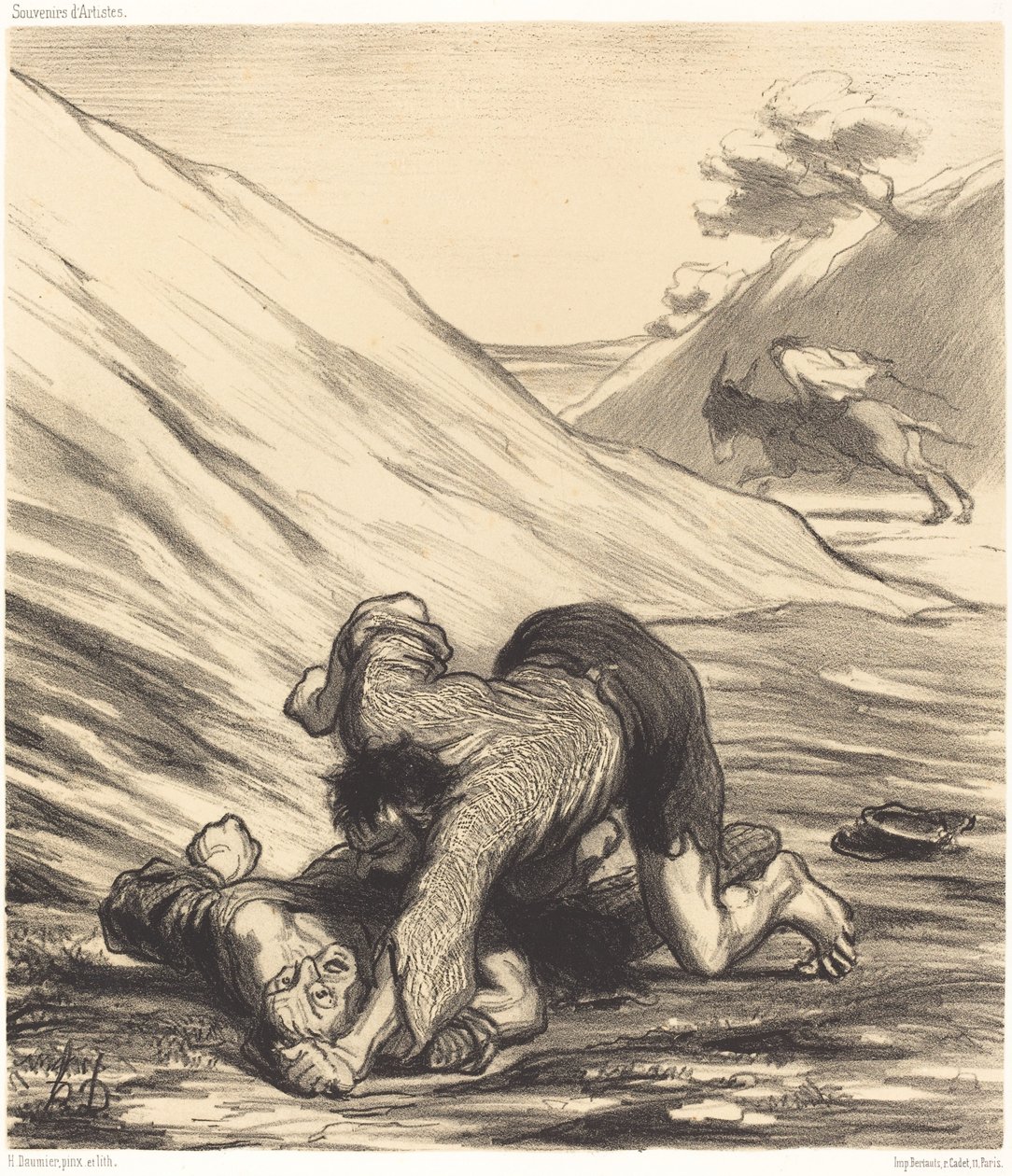 Osel a dva zloději od Honoré Daumier