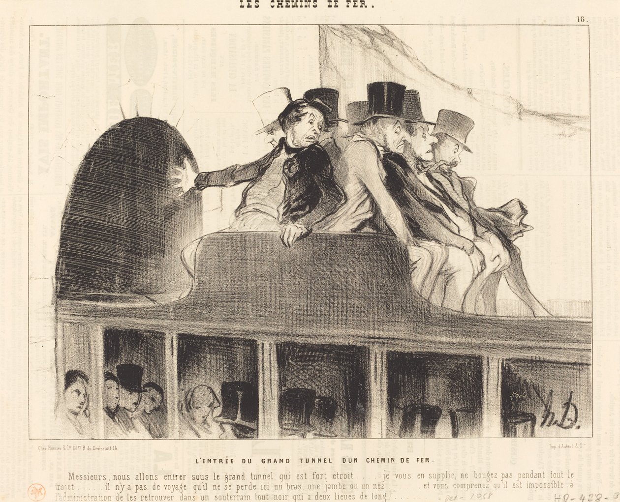 Vchod do Velkého tunelu železnice od Honoré Daumier