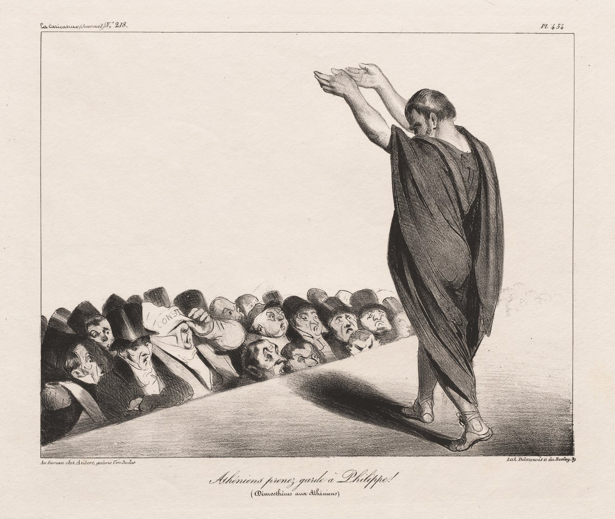 La Caricature, Pl. 454, Athéňané Pozor na Filipa! od Honoré Daumier