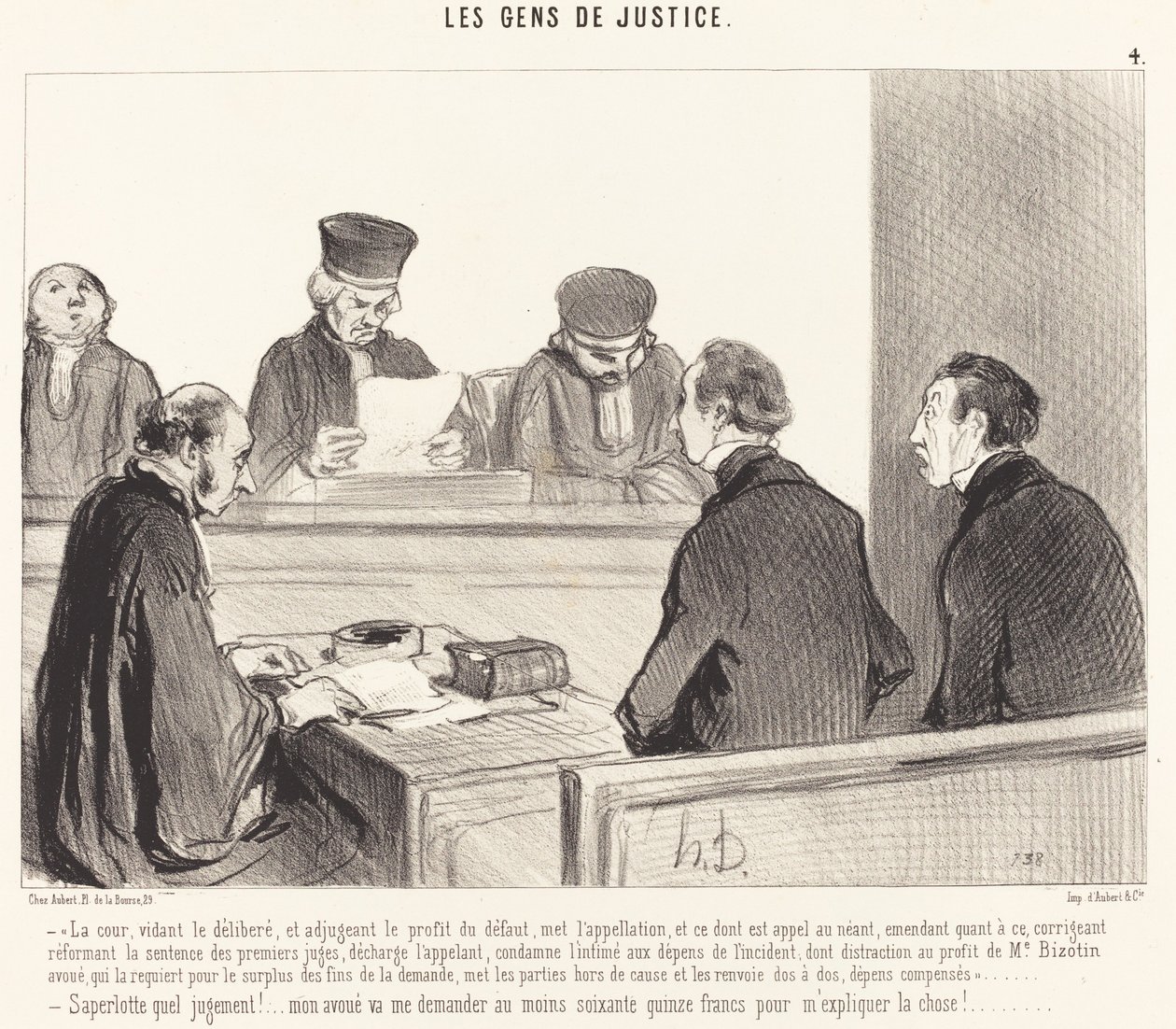 Soud, vyprázdnění porady... od Honoré Daumier