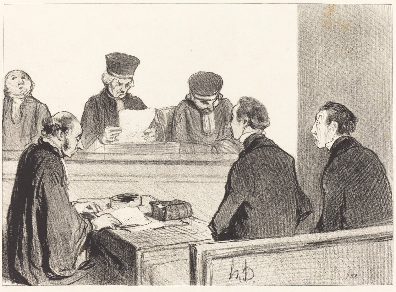 Soud, vyprázdnění porady... od Honoré Daumier