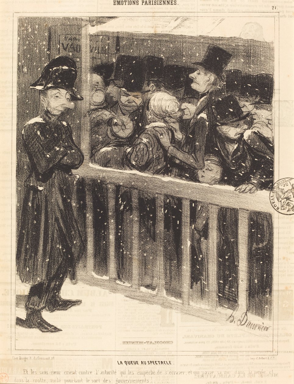 Fronta na výstavě od Honoré Daumier