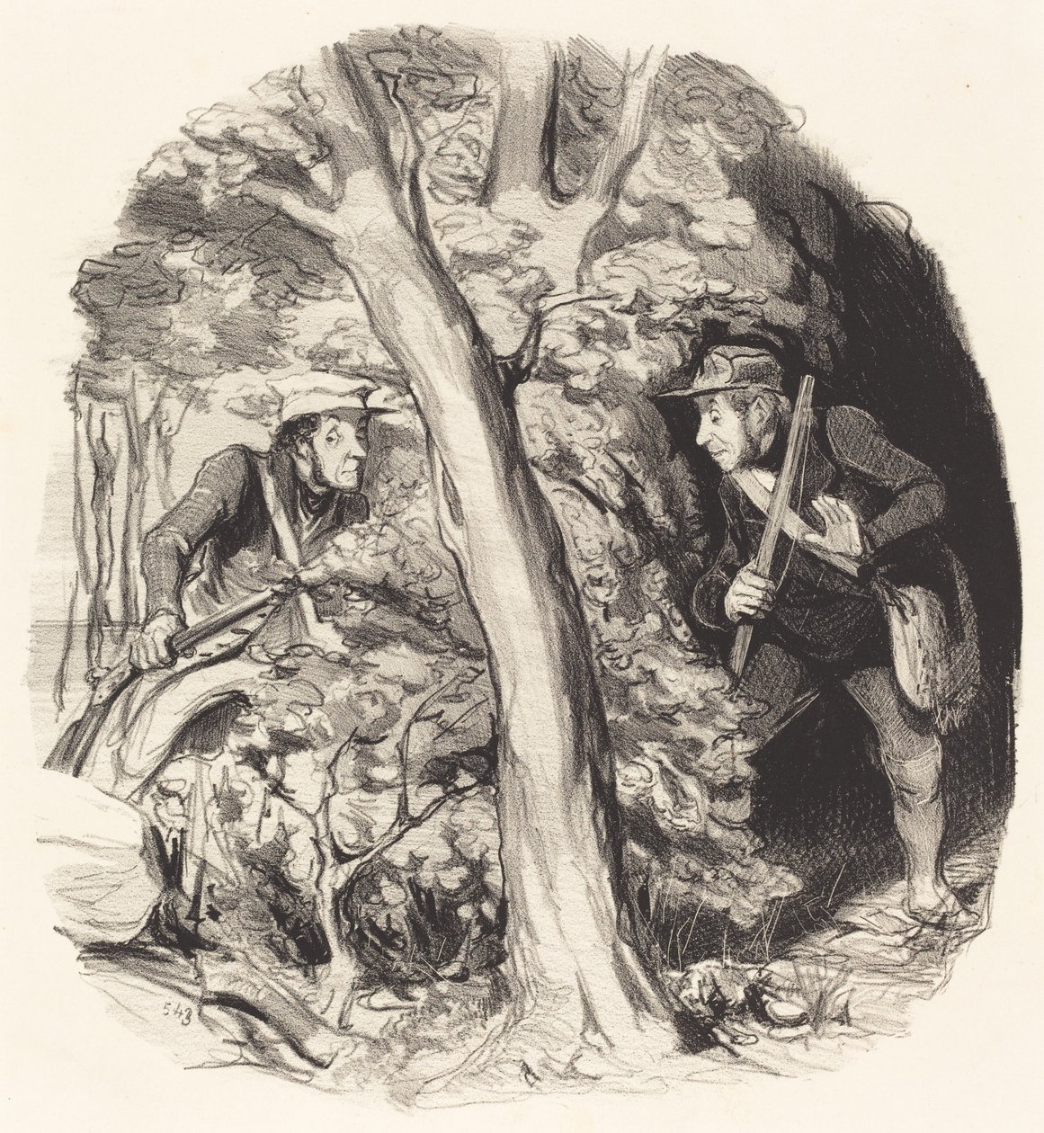 Setkání v lese od Honoré Daumier