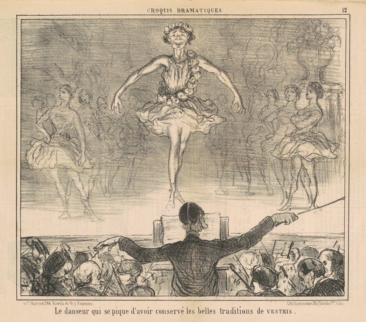 Tanečnice, která se pyšní tím, že udržela... od Honoré Daumier