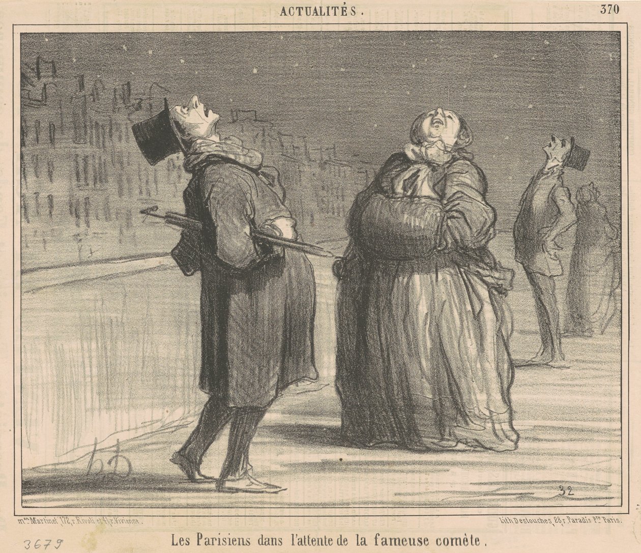 Pařížané čekají na kometu od Honoré Daumier