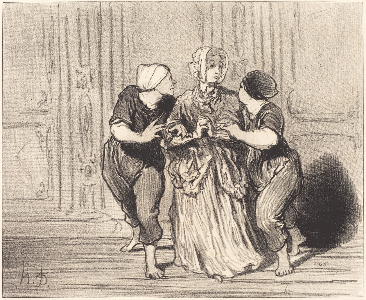 Něžné pohlaví v plavecké škole od Honoré Daumier