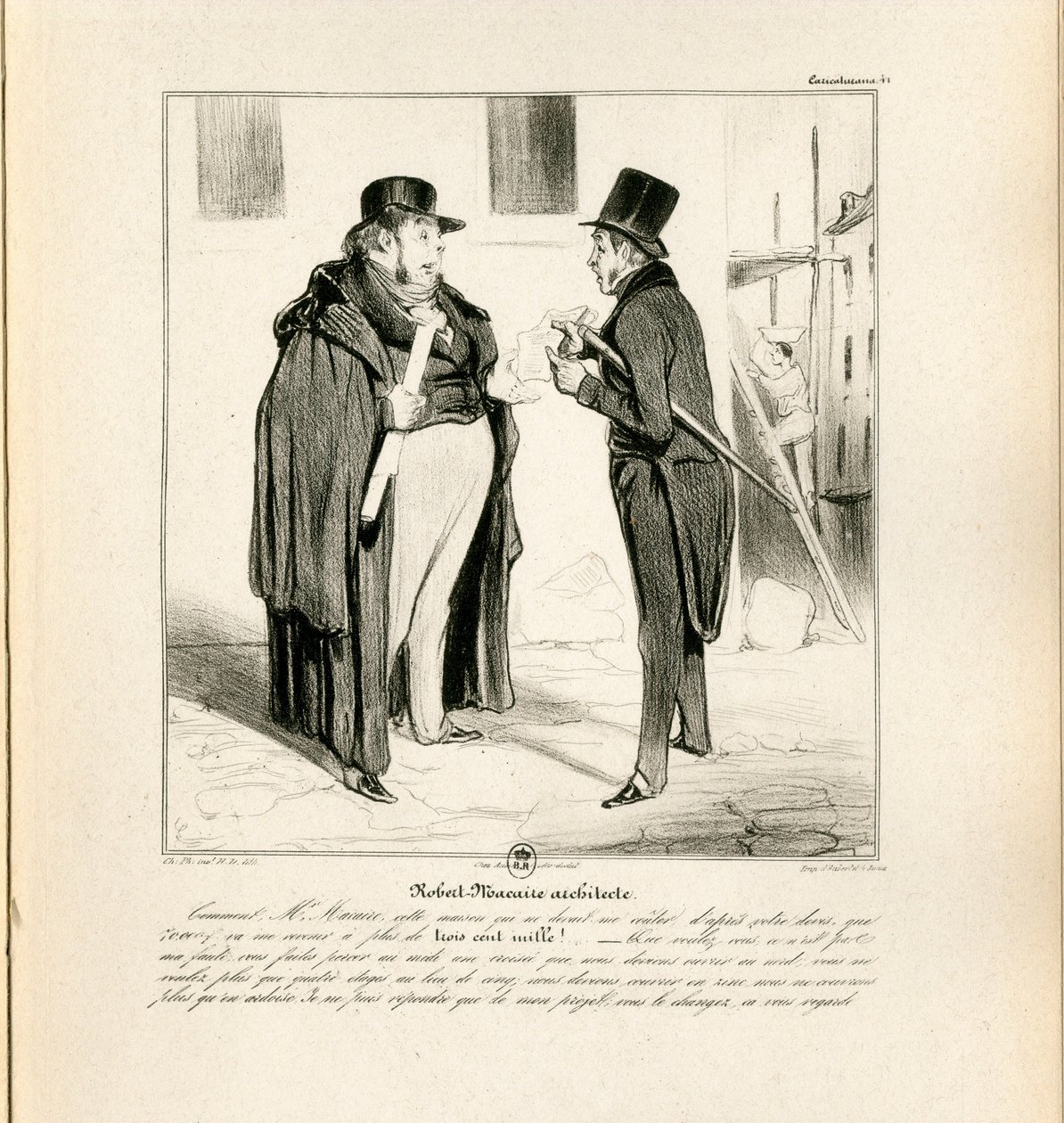 Le Charivari, satirický v B & W od Honoré Daumier