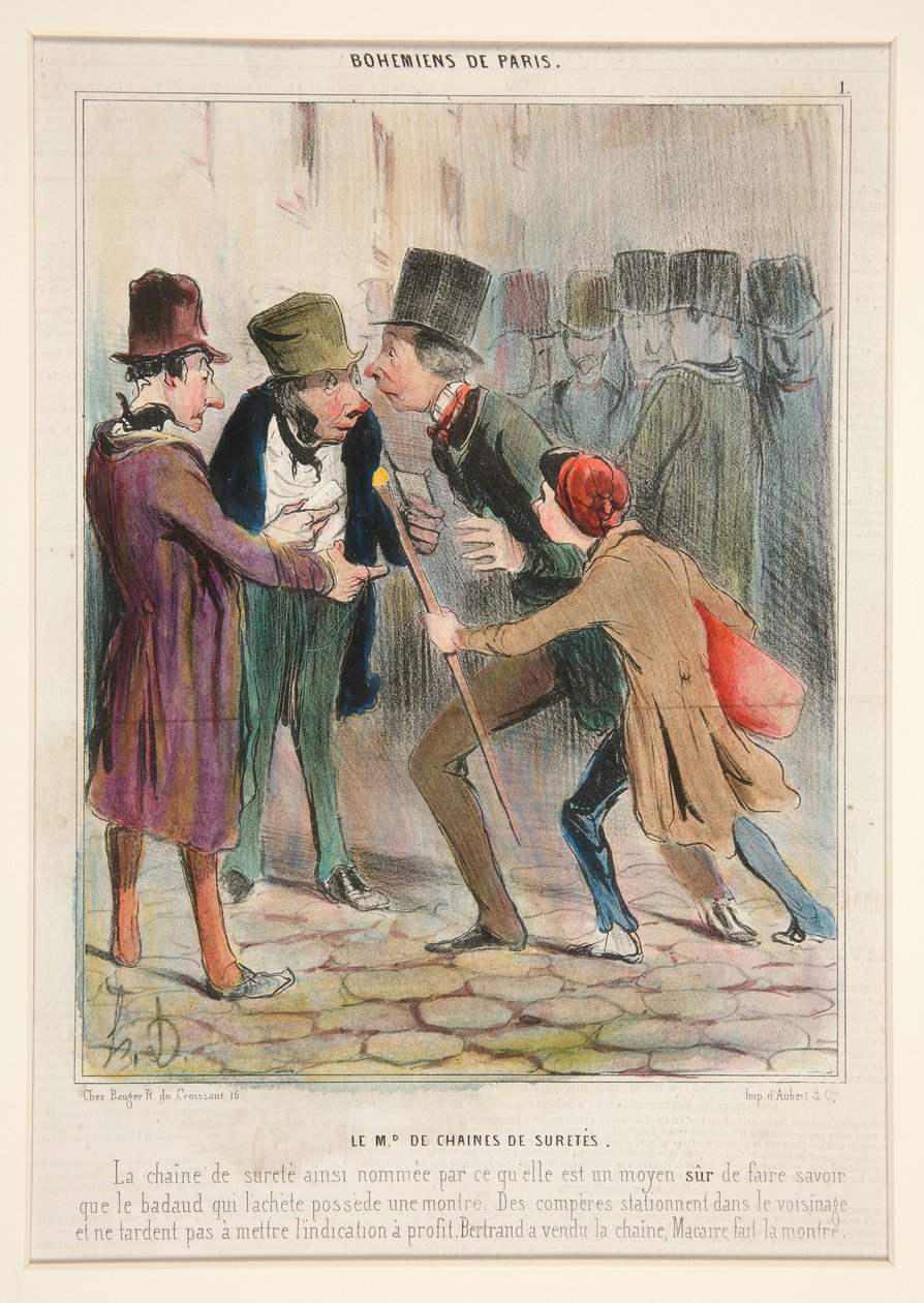 Md. de Chaines du Suretes. Bezpečnostní řetězec tak pojmenovaný podle čeho od Honoré Daumier