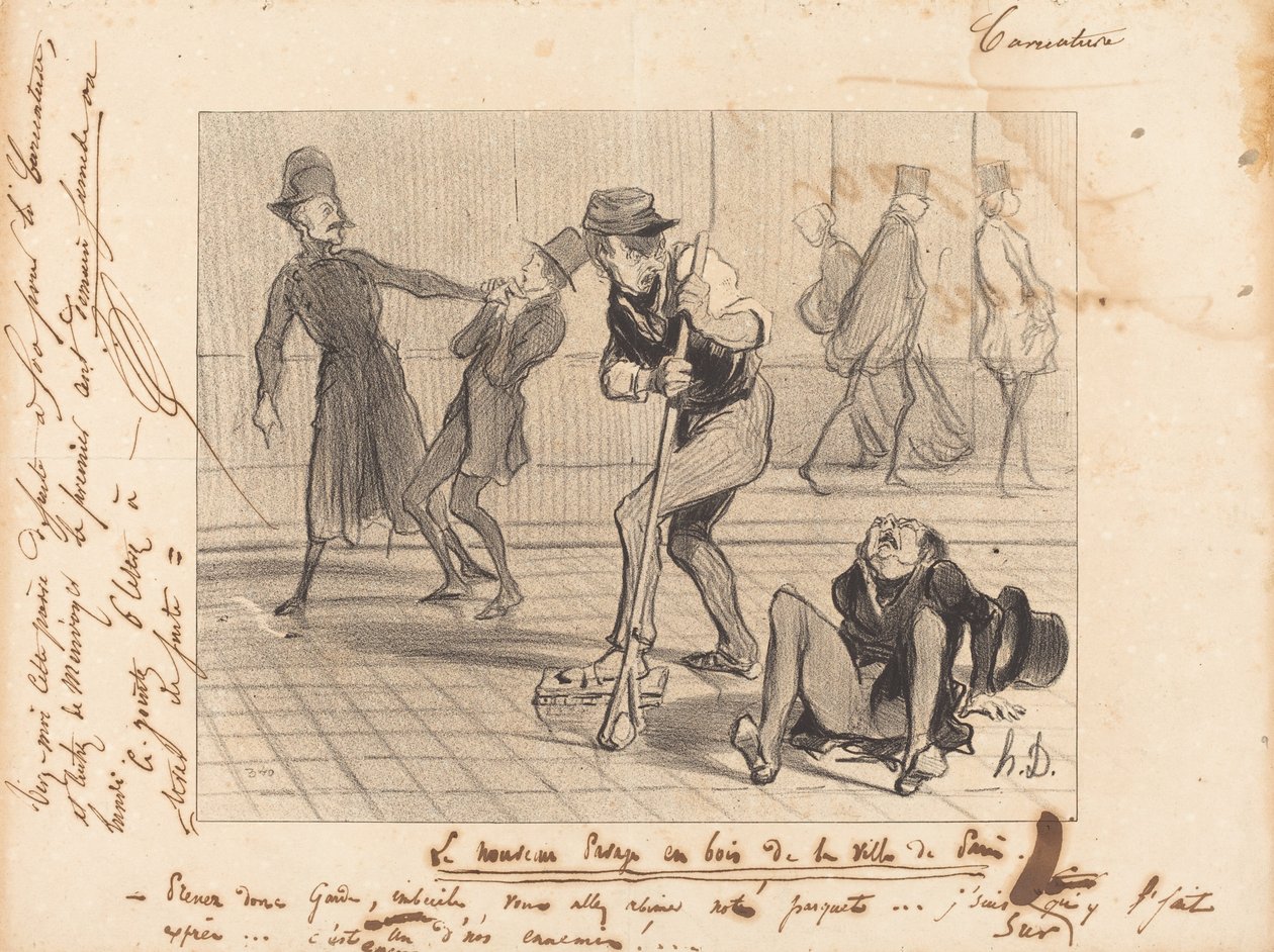 Nová dřevěná dlažba... z Paříže od Honoré Daumier
