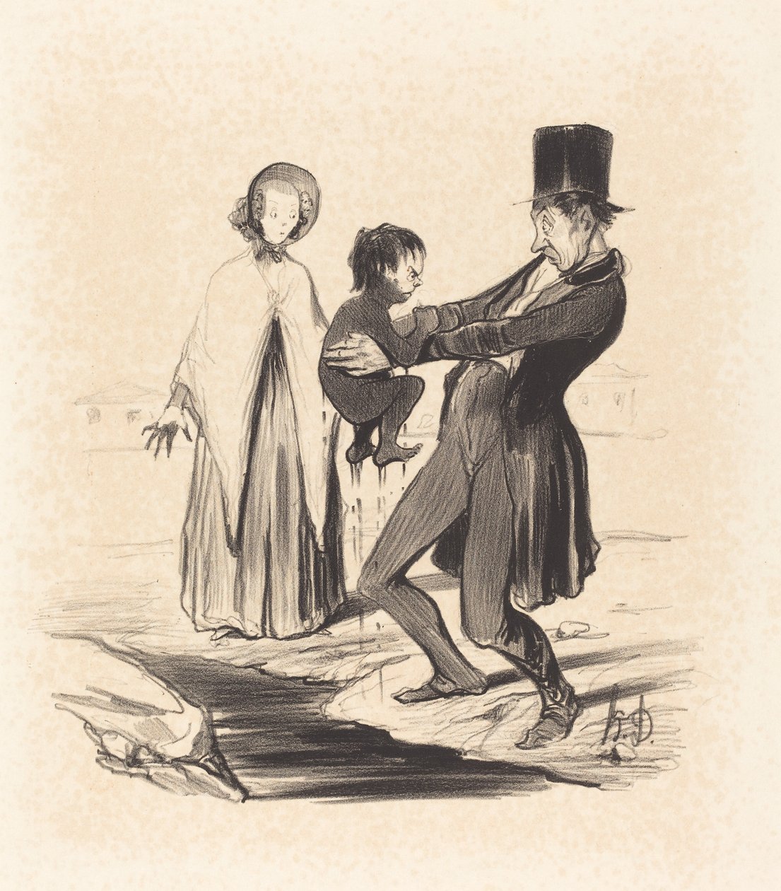 Studna Grenelle od Honoré Daumier