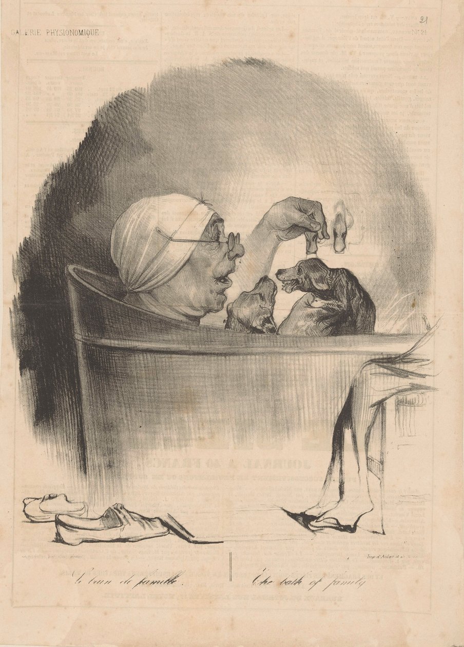 Le bain de famille Rodinná lázeň, 1837. od Honoré Daumier