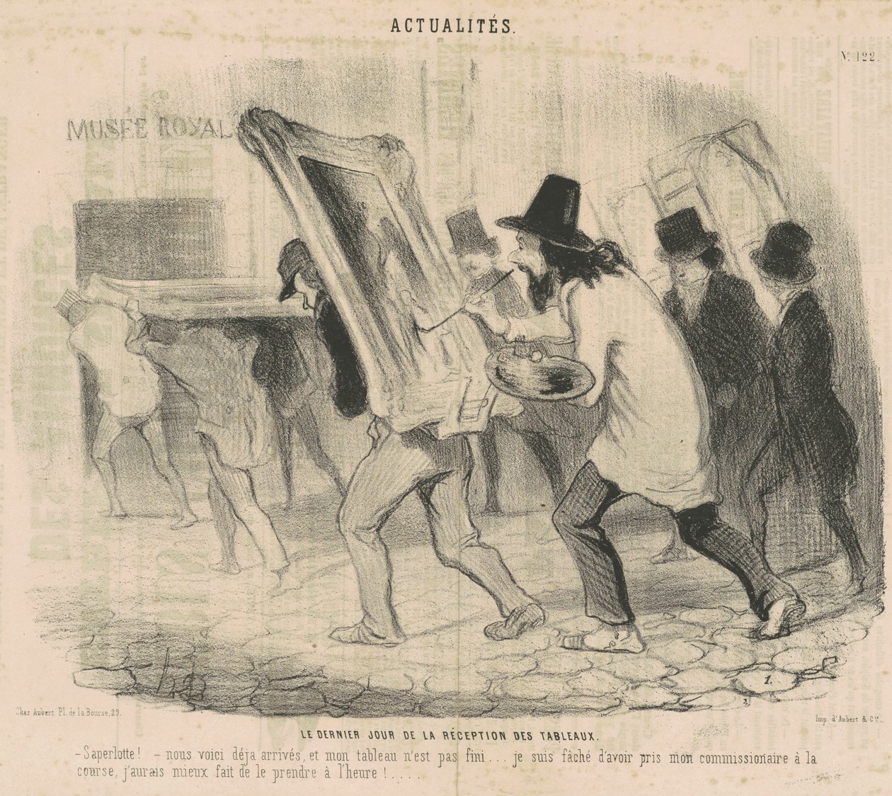 Poslední den přijímání obrazů. Saperlotte. . . Už jsme dorazili a můj obraz není dokončen! od Honoré Daumier