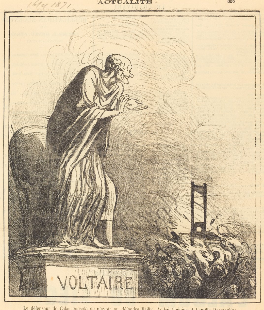 Obránce Calas utěšoval... od Honoré Daumier