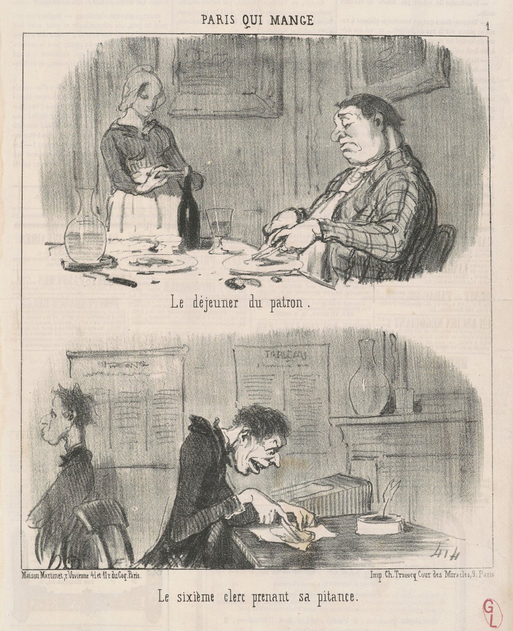 Oběd šéfa šestého úředníka... od Honoré Daumier