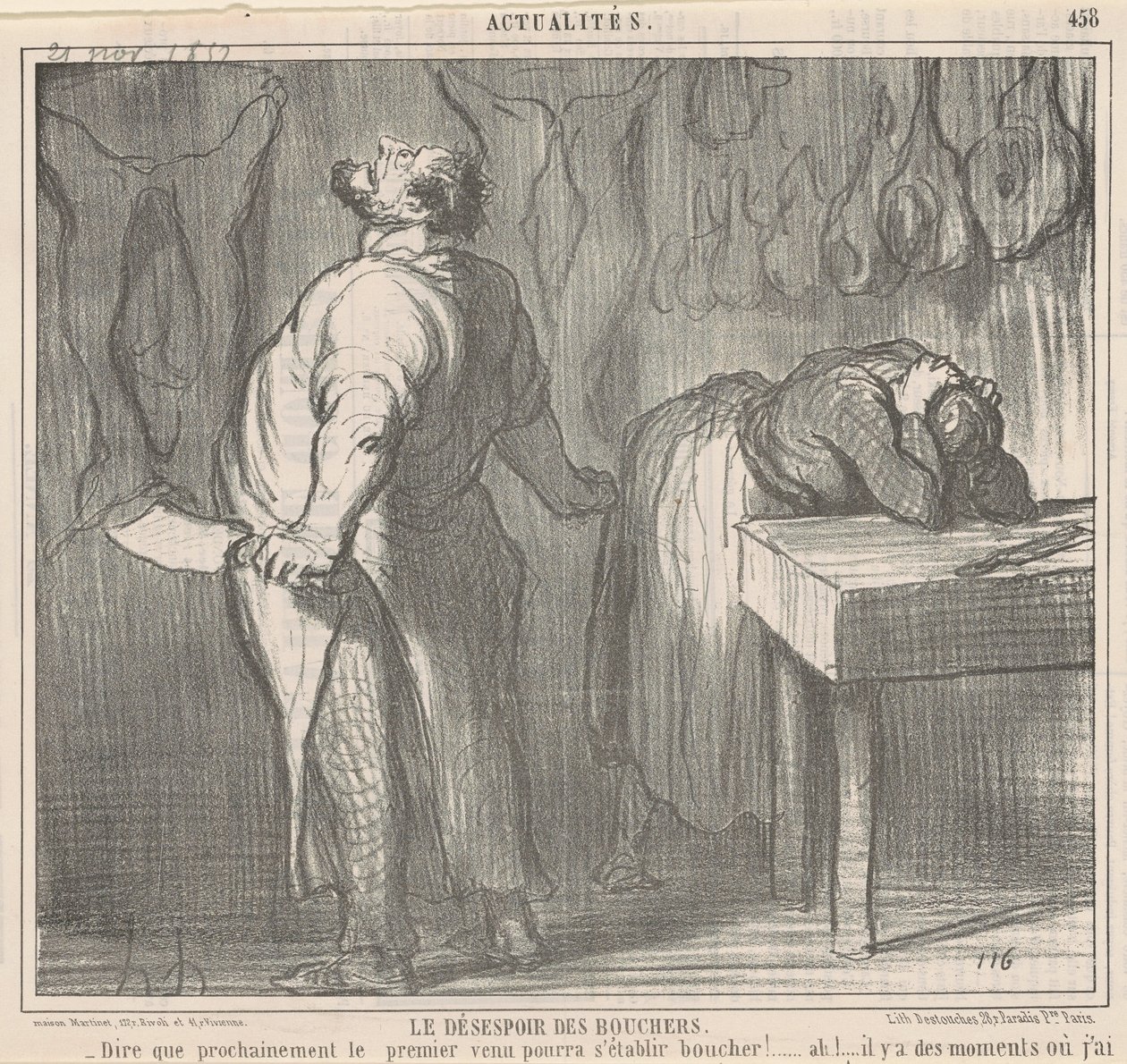 Zoufalství řezníků od Honoré Daumier