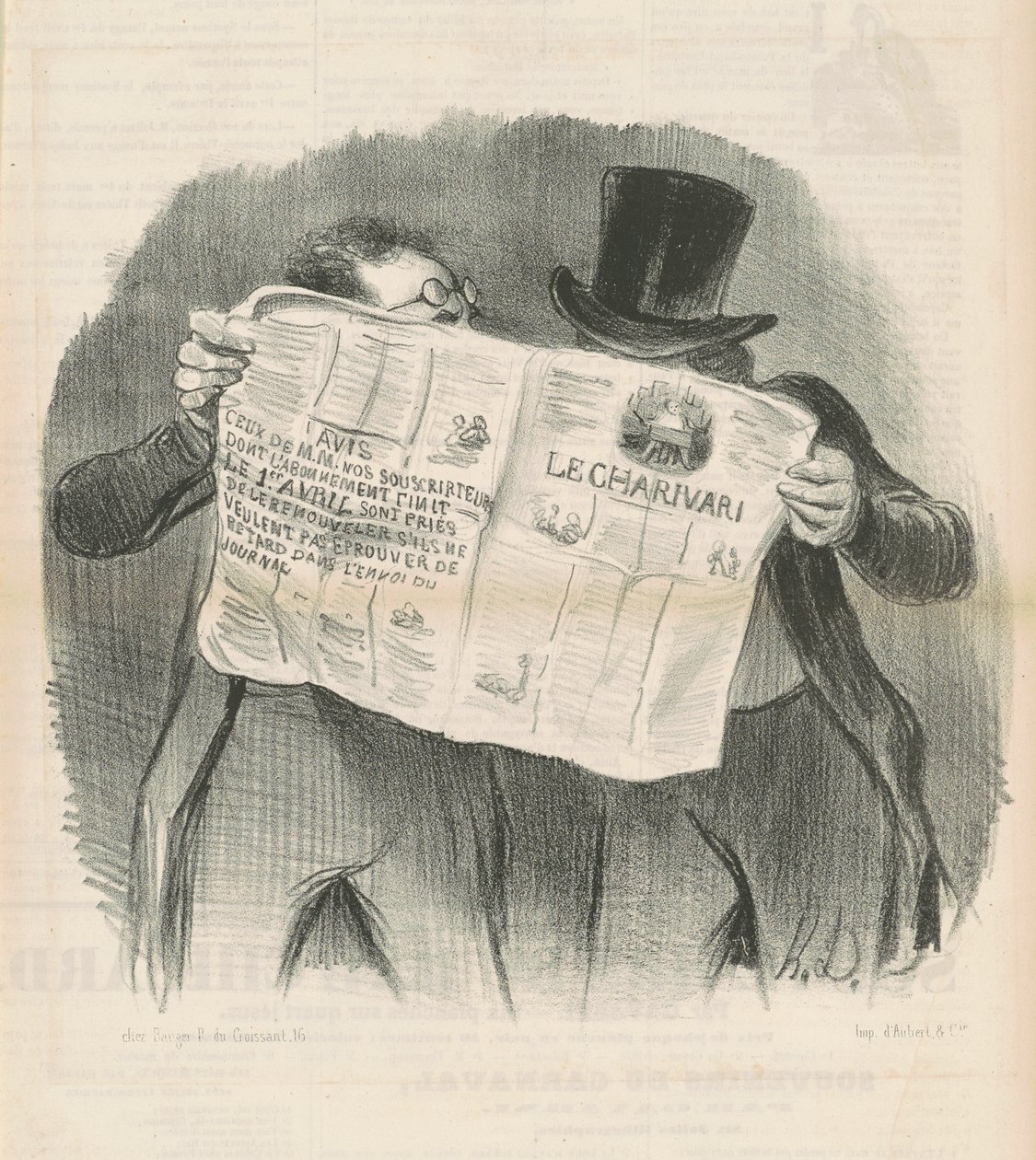 Čtení charivari od Honoré Daumier