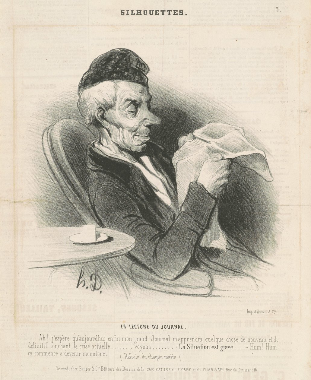 Čtení novin od Honoré Daumier