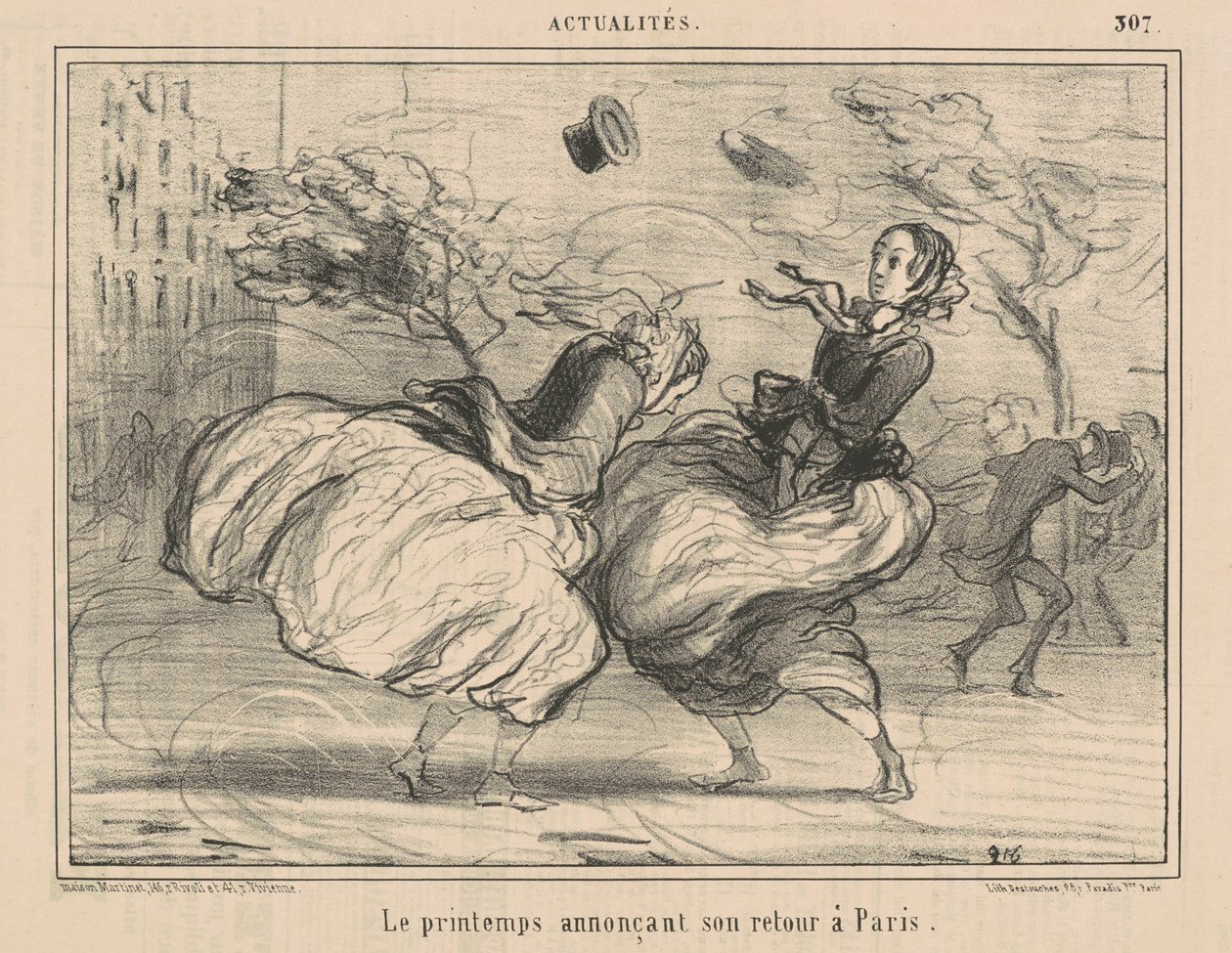 Jaro oznamuje jeho návrat do Paříže od Honoré Daumier