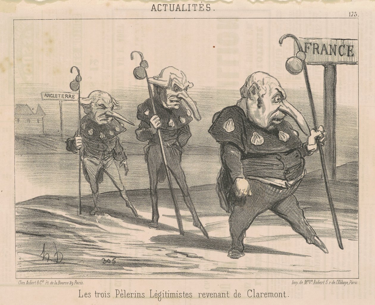 Tři legitimisté...vracející se z Claremontu od Honoré Daumier