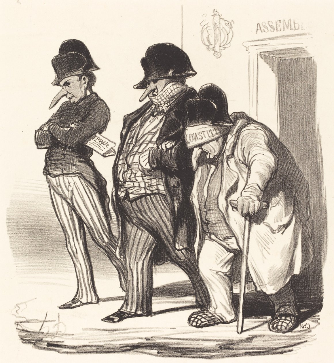 Napoleonské deníky opouštějící Národní shromáždění... od Honoré Daumier