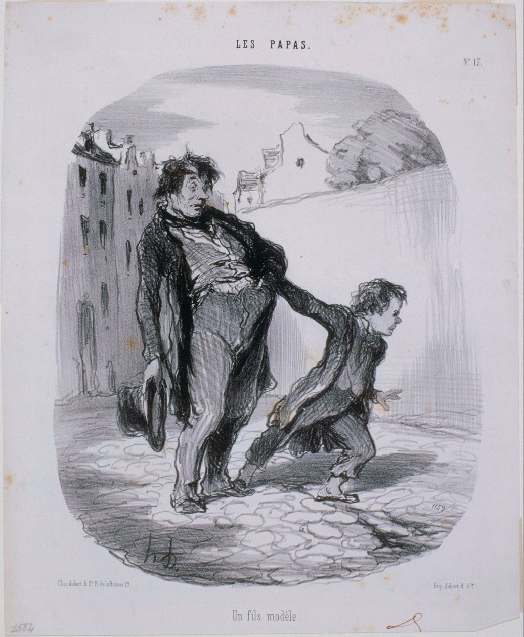 Les Papas- vzorný syn od Honoré Daumier