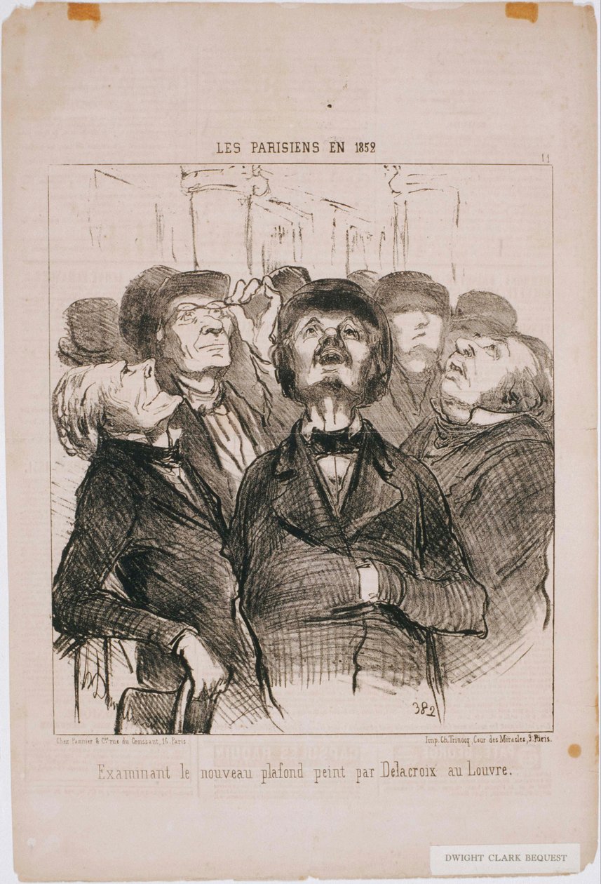 Pařížané v roce 1852: zkoumání nového stropu...Autor: Delacroix od Honoré Daumier