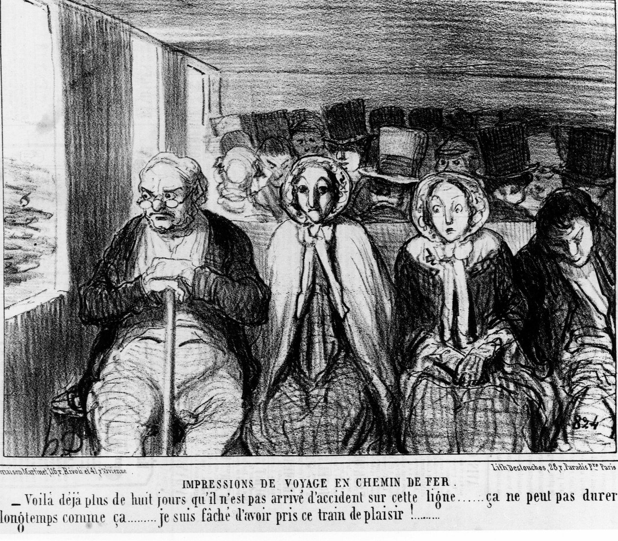 Železnice - od Daumiera, v "" Charivari "" z 11.9.1855. od Honoré Daumier