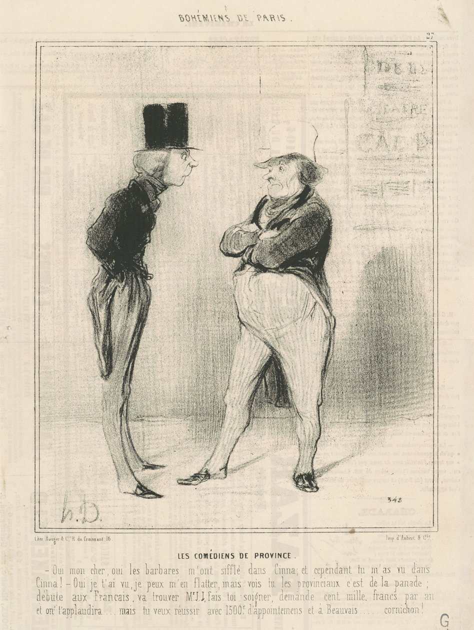 Provinční komedianti od Honoré Daumier