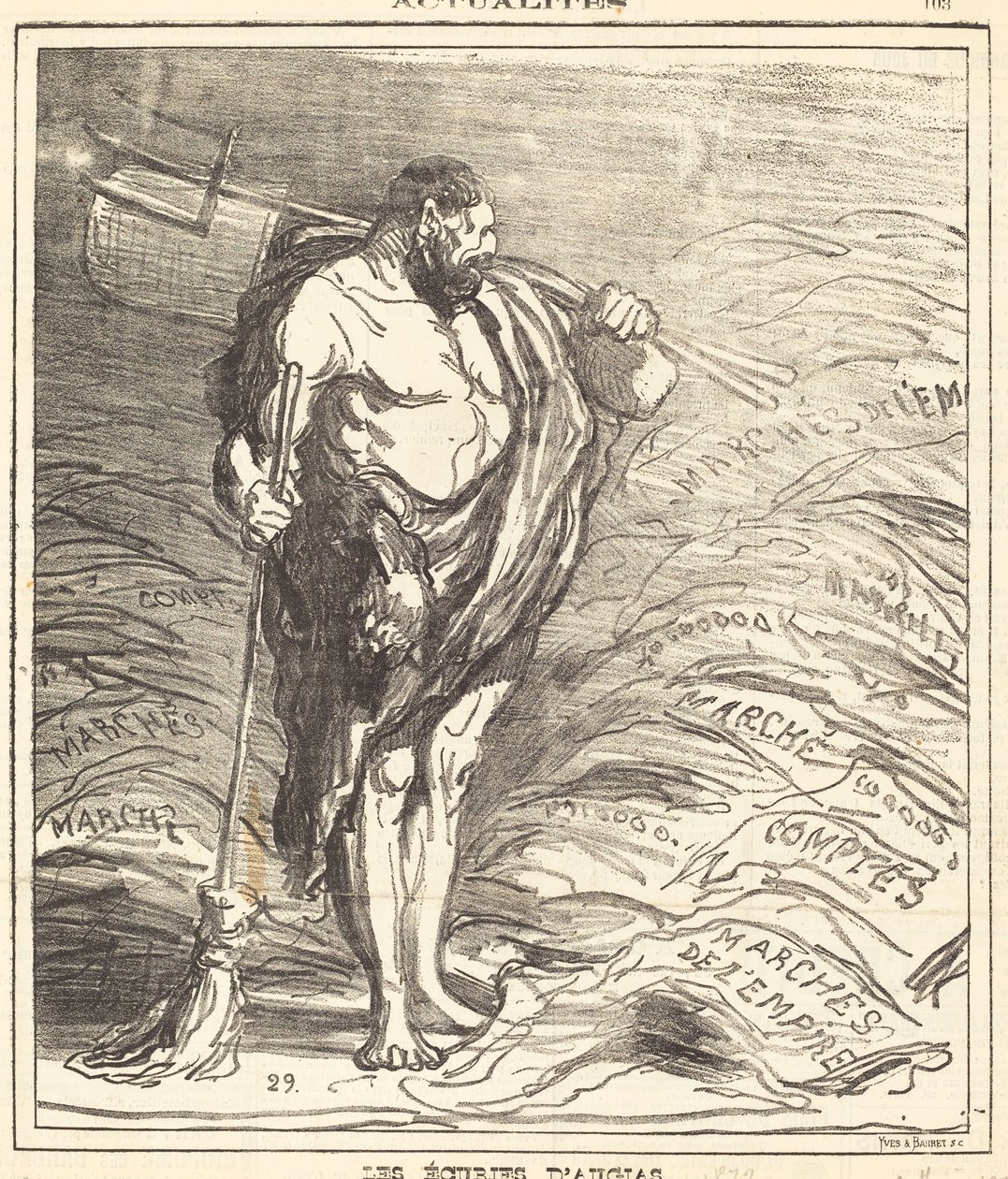 Stáje Augeas od Honoré Daumier