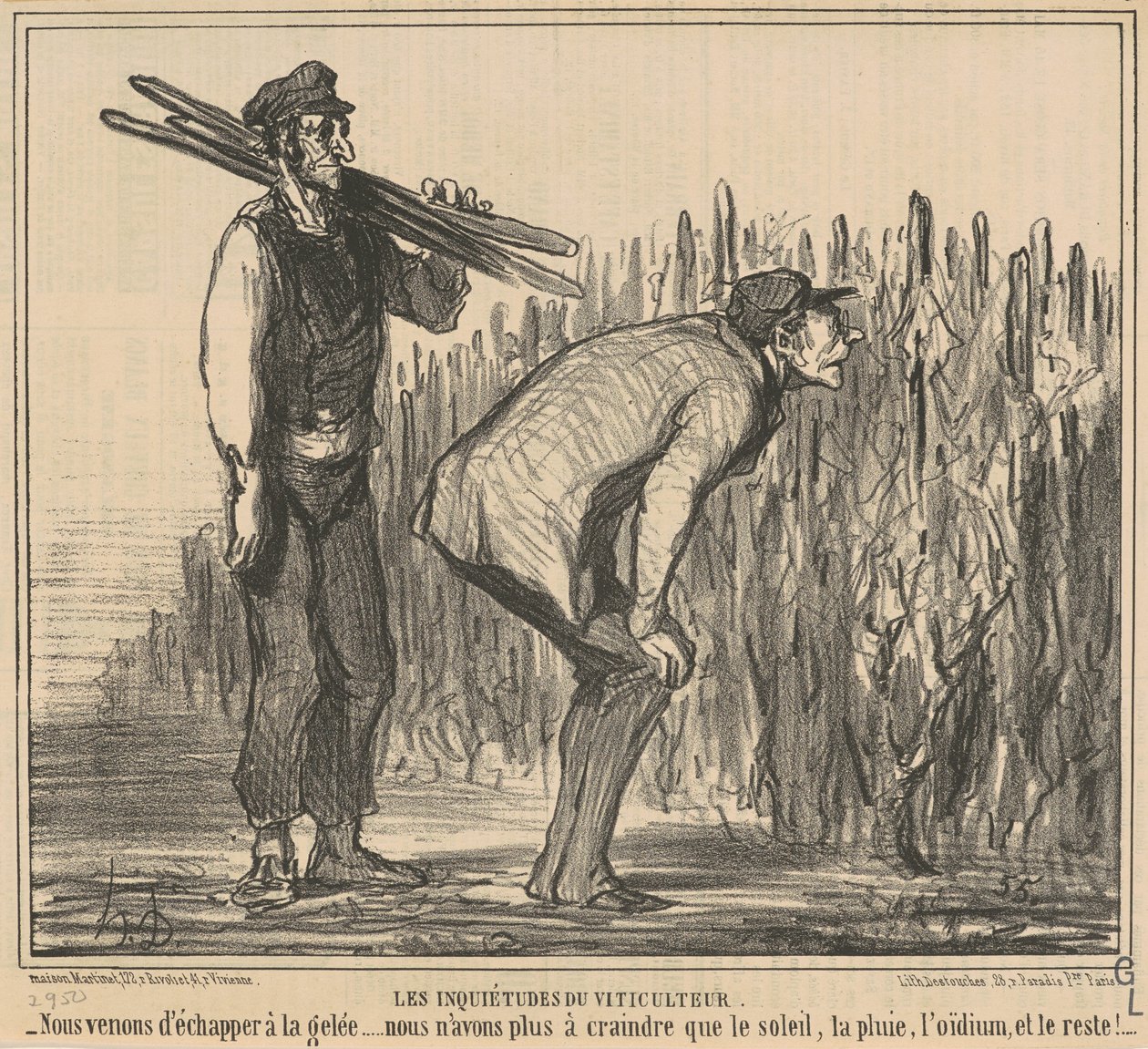 Obavy vinařů od Honoré Daumier