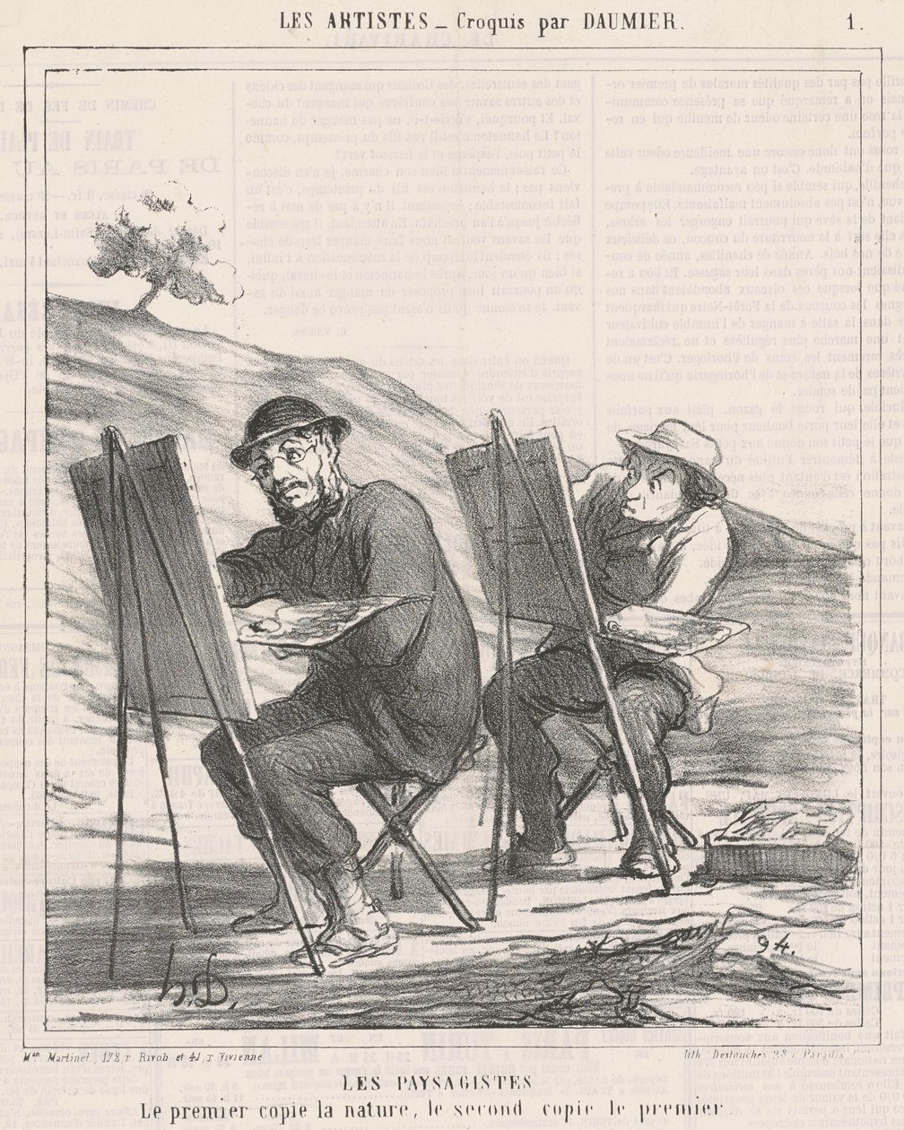 Krajináři. První kopíruje přírodu od Honoré Daumier
