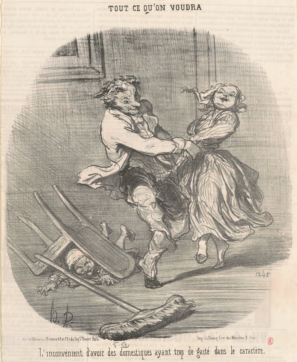 Nevýhodou služebnictva... od Honoré Daumier
