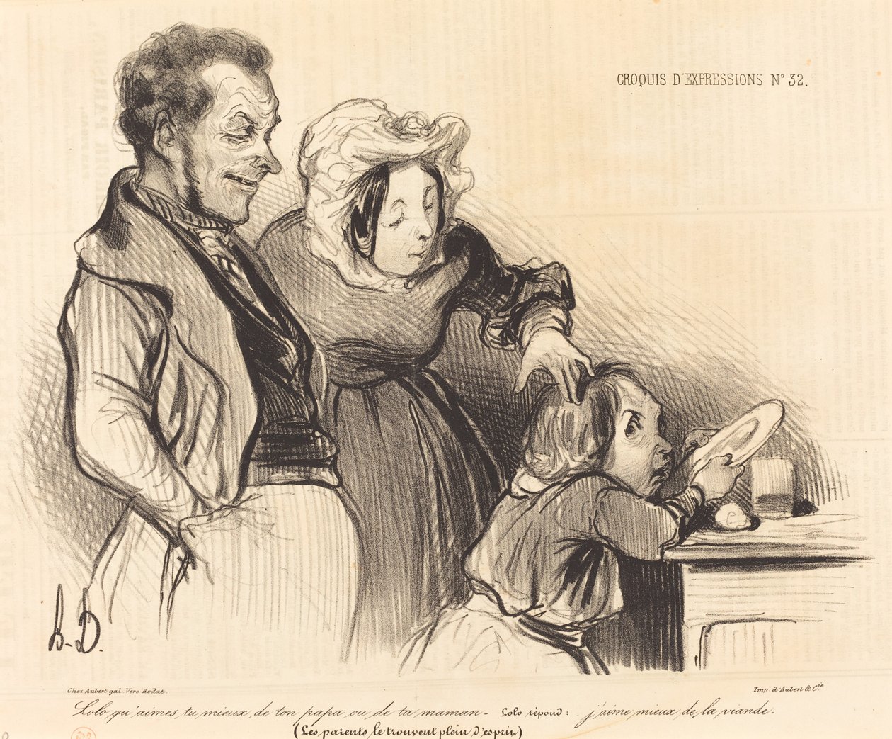 Lolo, co se ti líbí víc na tátovi nebo na mámě... od Honoré Daumier