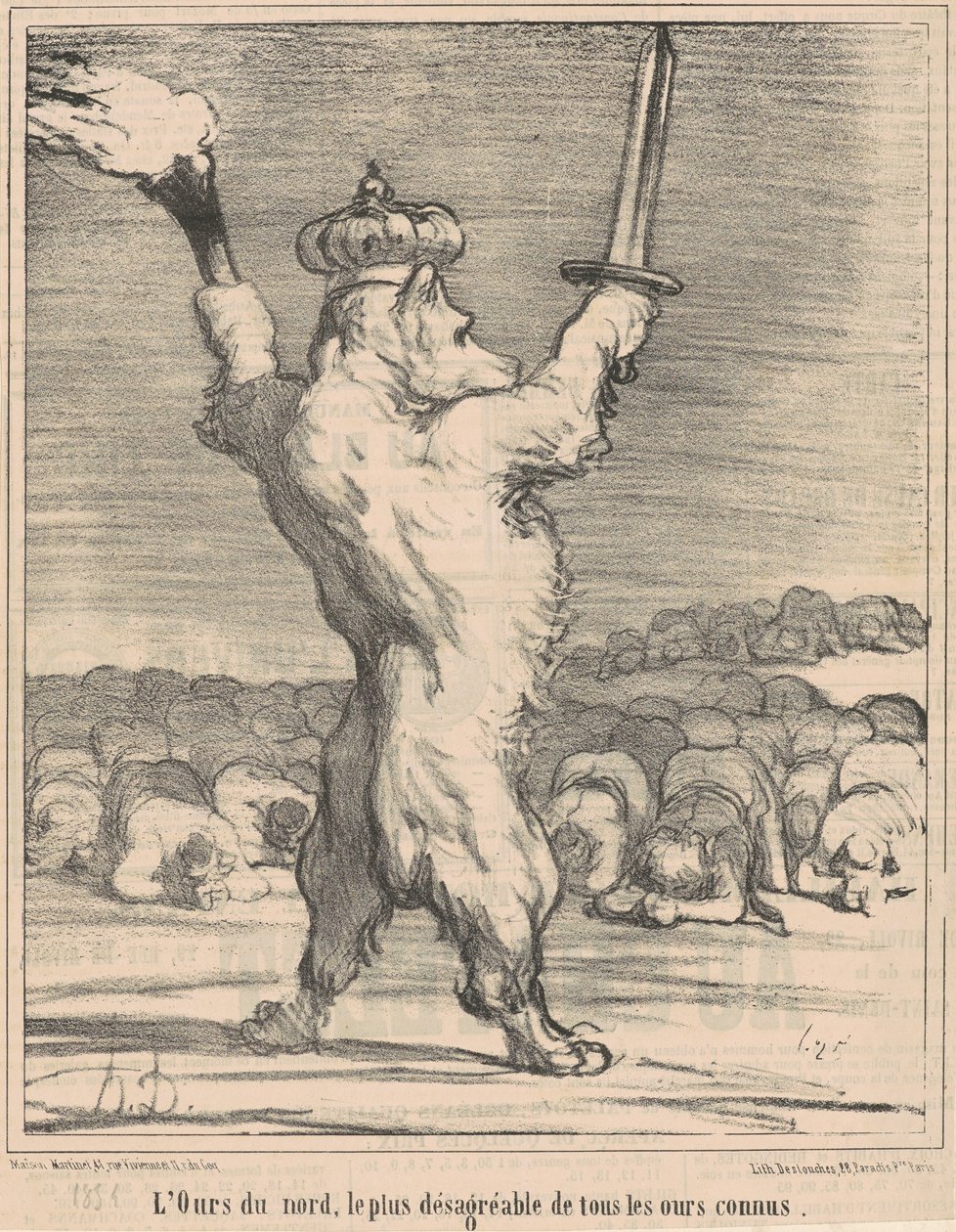 Severní medvěd, nejhnusnější ze všech známých medvědů od Honoré Daumier