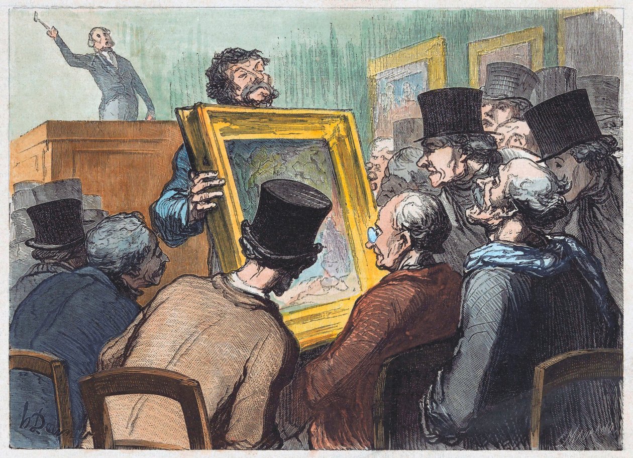 Milovníci malování na aukci v hotelu Bouillon od Honoré Daumier