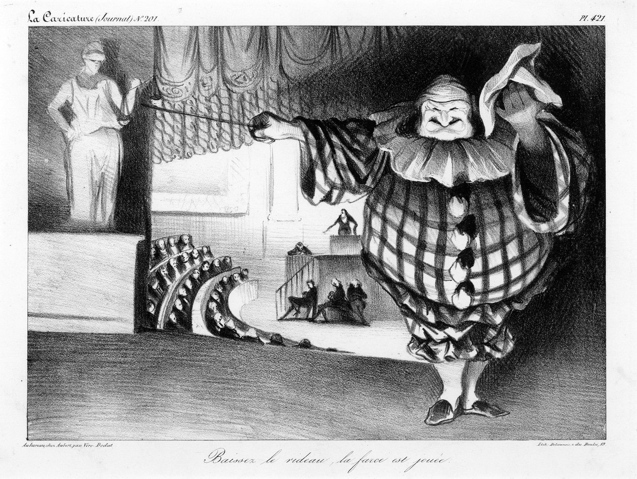 Sklopte oponu, fraška je ukončena deskou 421 od Honoré Daumier