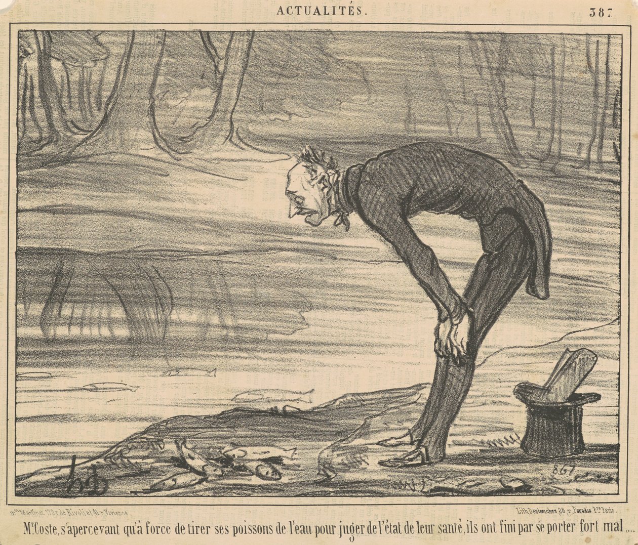 M. Coste, který si to uvědomil střelbou od Honoré Daumier