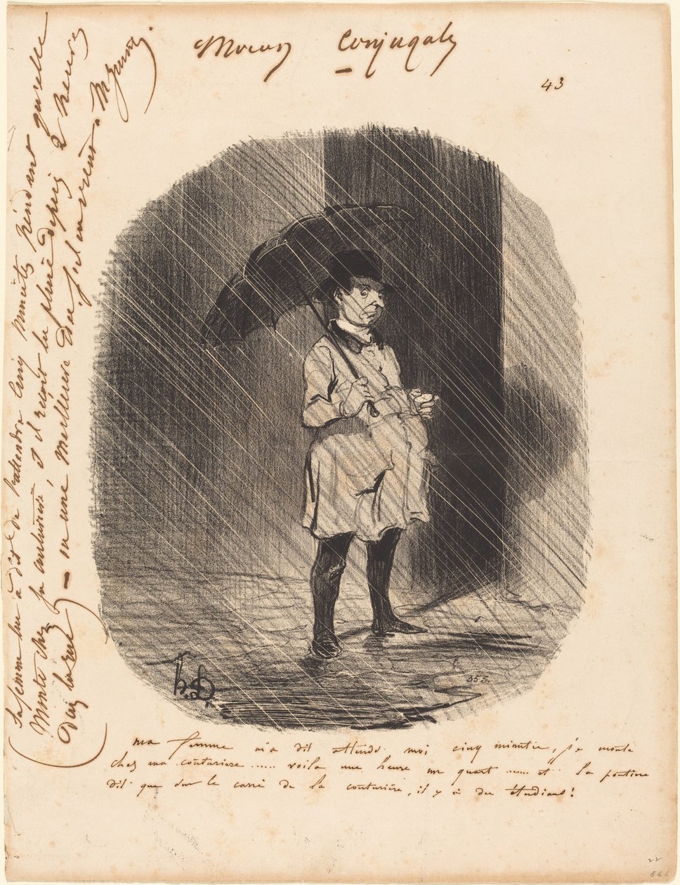 Moje žena mi řekla: počkej na mě pět minut... od Honoré Daumier