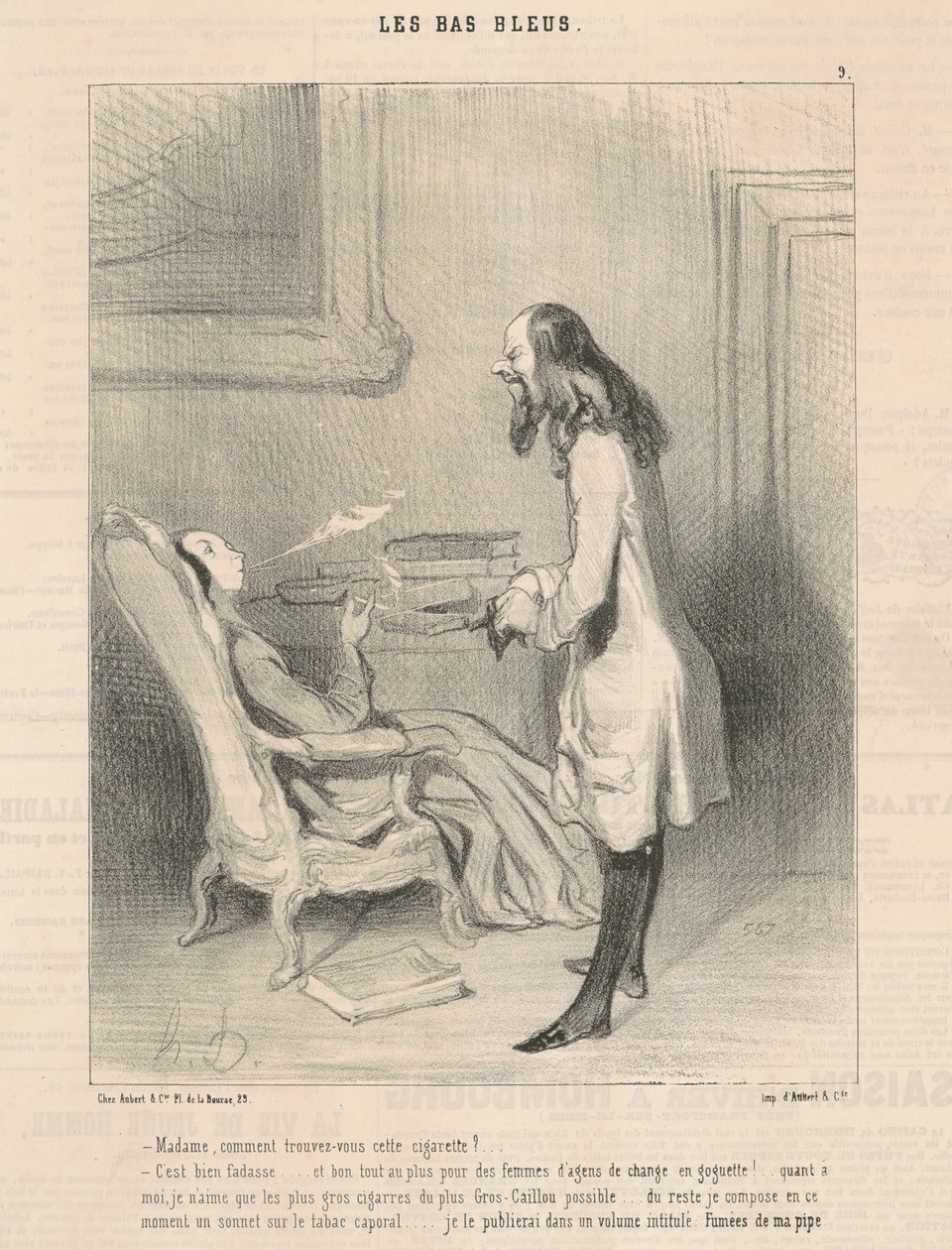 Madam, jak se vám líbí tato cigareta? od Honoré Daumier
