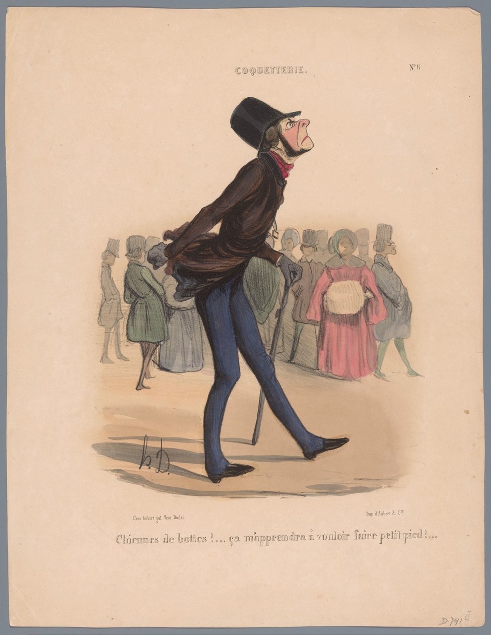 Muž chodí v botách, které jsou příliš malé Chiennes de bottes! (...) (název na objektu) Vanity (název série) Coquetry (název série na objektu) od Honoré Daumier