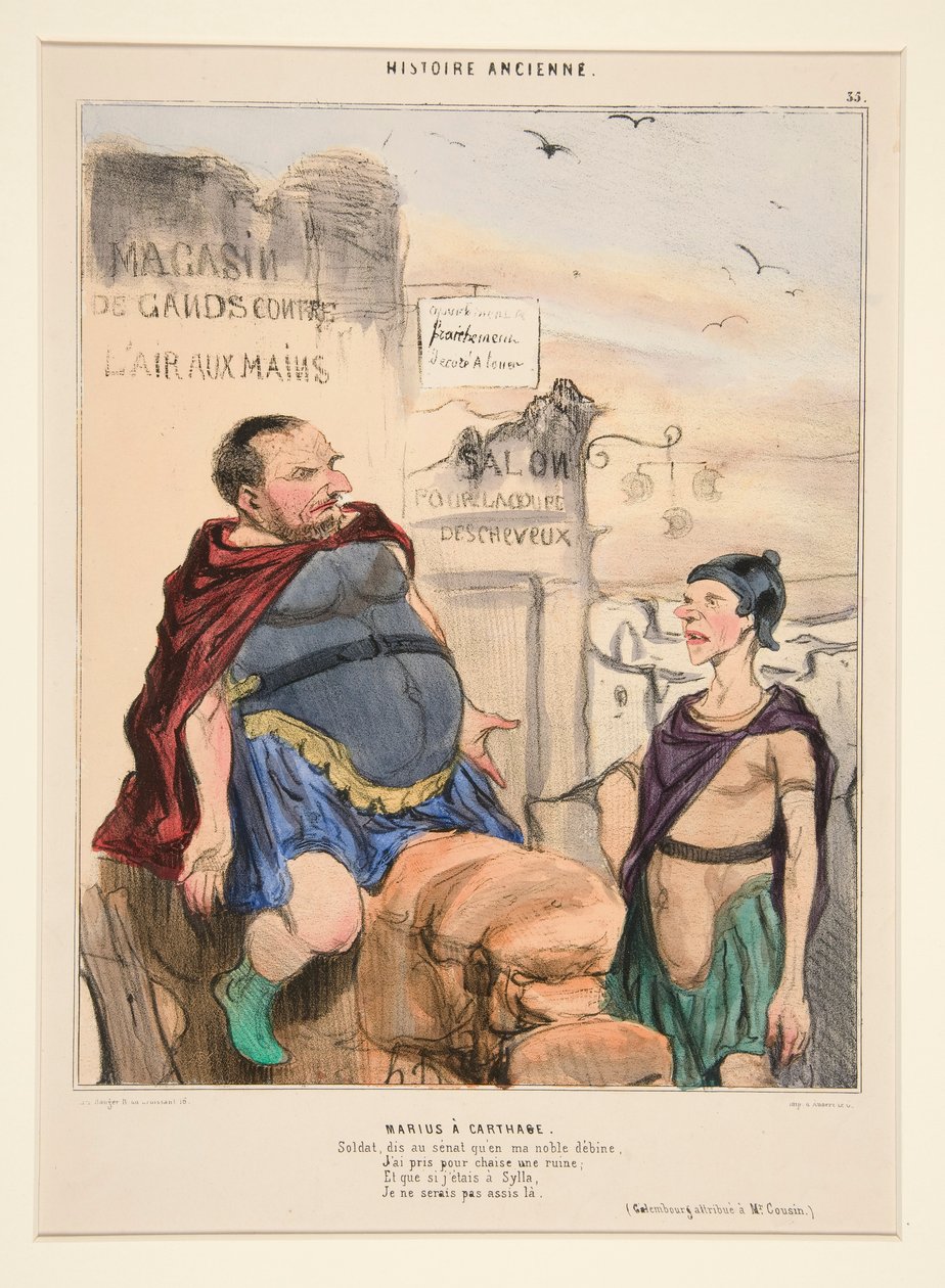 Marius v Kartágu. Vojáku, řekněte to senátu od Honoré Daumier